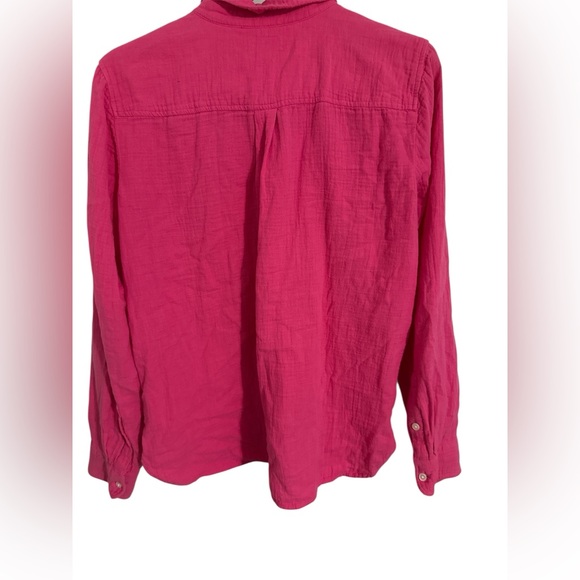 J. Crew Vibrant Pink Shirt Size Large 100% Cotton - Picture 2 of 8